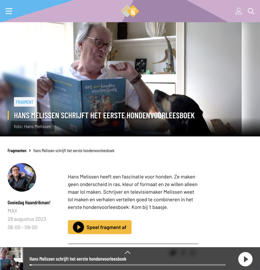 Hans Melissen bij Omroep Max tijdens een radiointerview